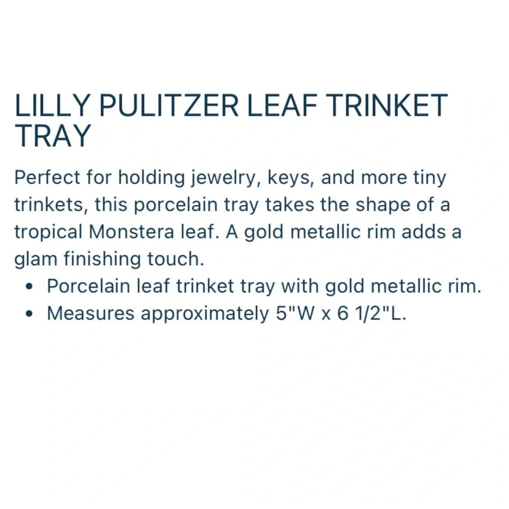 Lilly Pulitzer Leaf Trinket Tray in Resort White